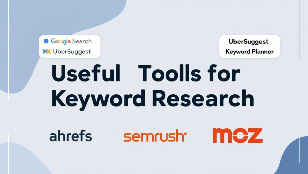 Popular keyword research tools for beginners like Ubersuggest, Google Keyword Planner, and Ahrefs